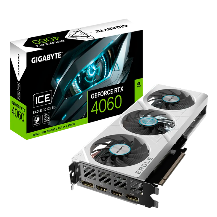 Tarjeta de Video Gigabyte GeForce RTX™ 4060 EAGLE OC ICE 8G